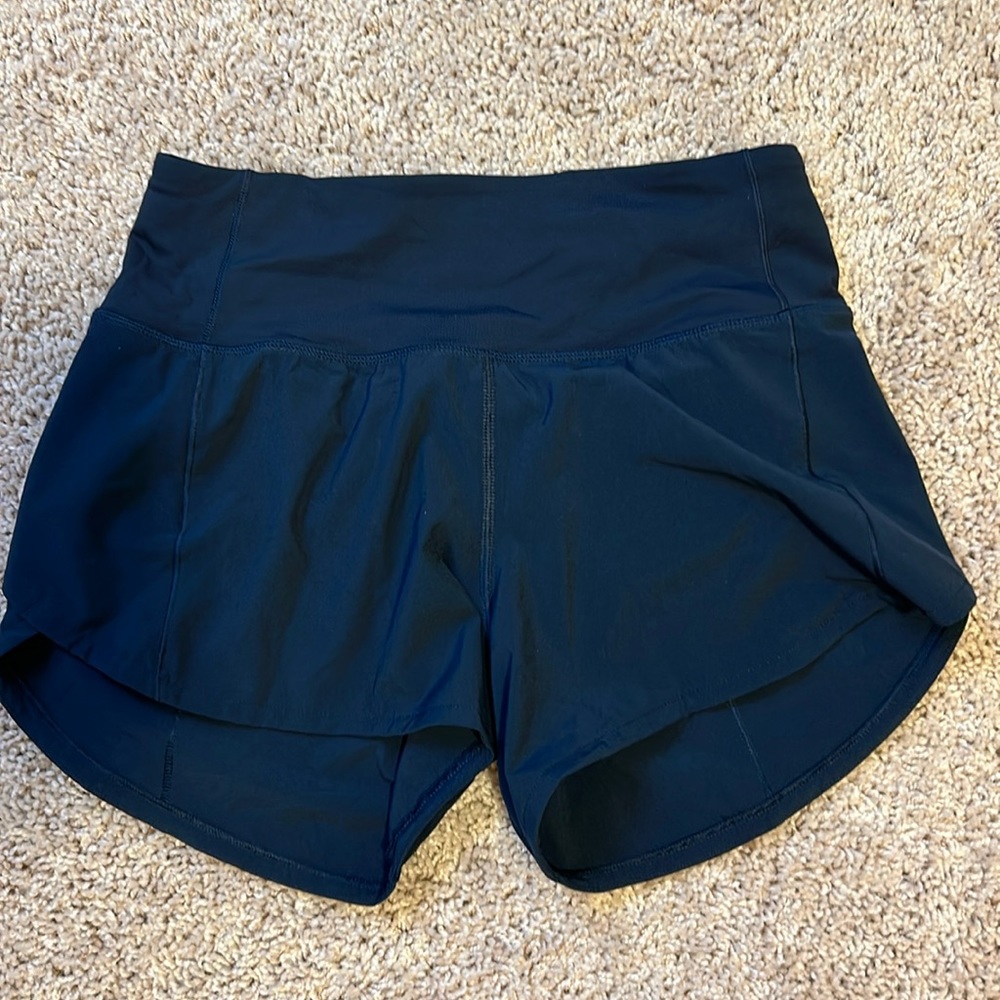 Navy Lululemon Speed Up Shorts